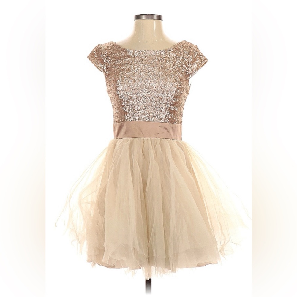 Peace Love Royal Sequin Tulle Cocktail Dress Size 3 Homecoming HOCO Prom